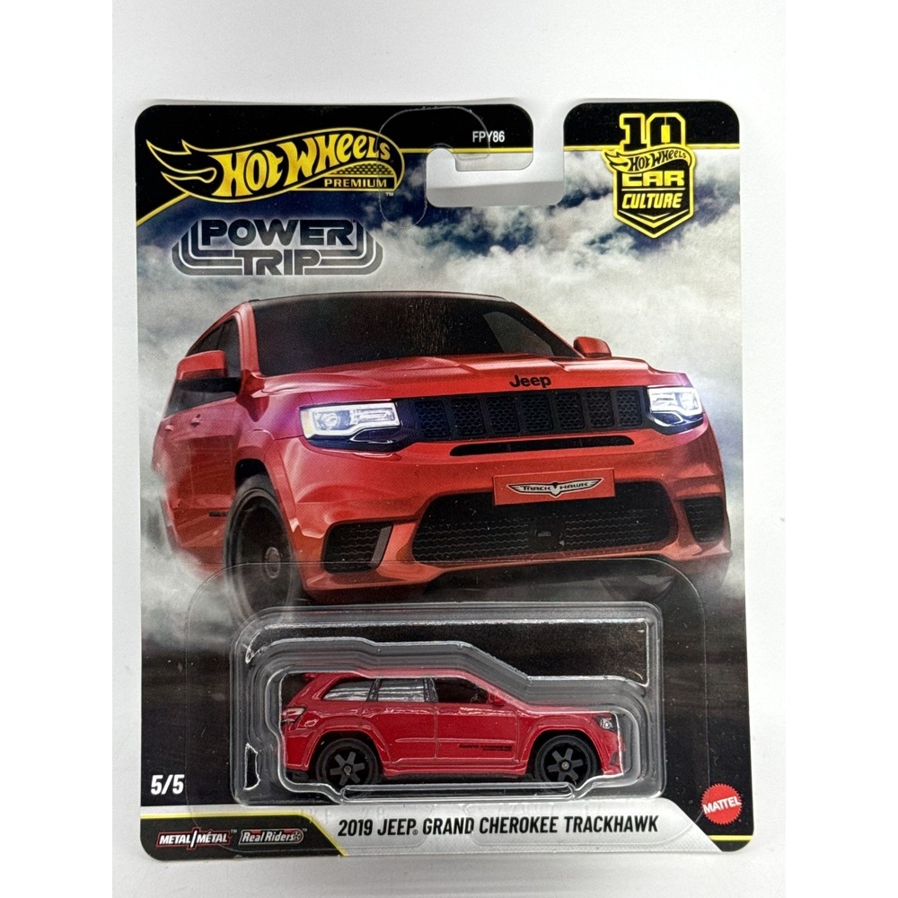 Hot Wheels Jeep Grand Cherokee Trackhawk Diecast Model Car Red Metal Real